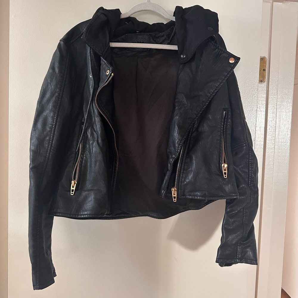 Women's Black Faux Leather Jacket